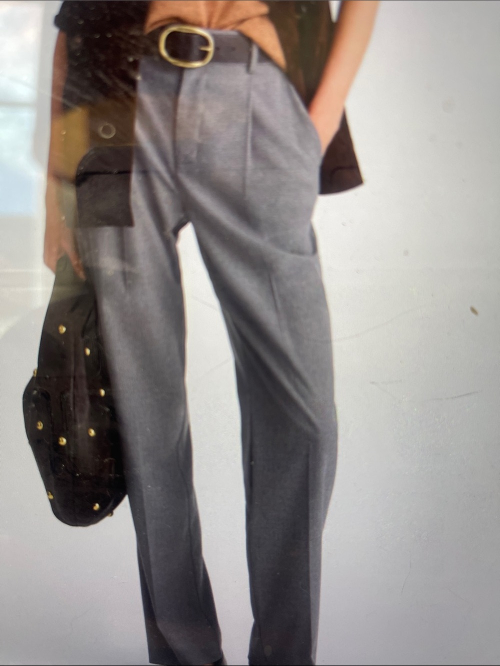 Madewell women’s gray slouchy pants in brushed twill